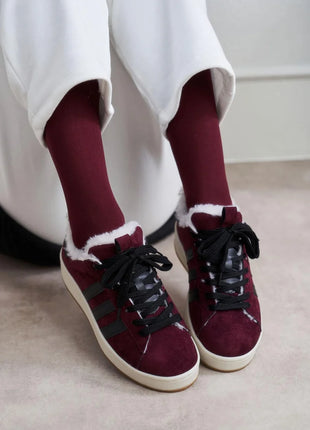 EverydayStripe Sneaker in Dunkelrot mit wärmendem Wollfutter - ein Mix aus Stil und Komfort