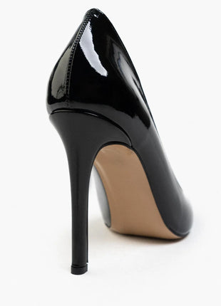 Schwarze Shurima Pumps mit glänzendem Finish und spitzer Zehenpartie, ideal für formelle Anlässe und elegante Abende.