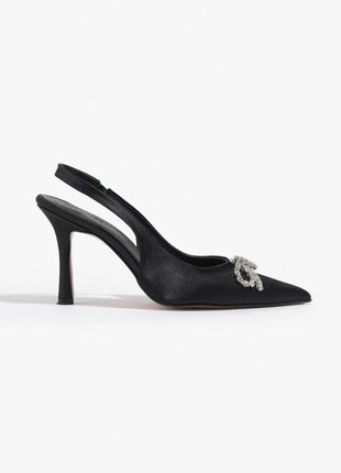 Elegante Karina Pumps aus mattem Stoff in der Farbe Schwarz.,