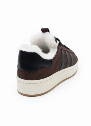 EverydayStripe Sneaker in Braun mit flauschigem Wollfutter - ein Must-Have für die kalten Tage